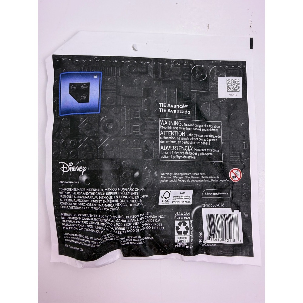 LEGO Star Wars TIE Advanced 30727 Polybag 68 Pieces Building Toy New Sealed - Picture 4 of 8